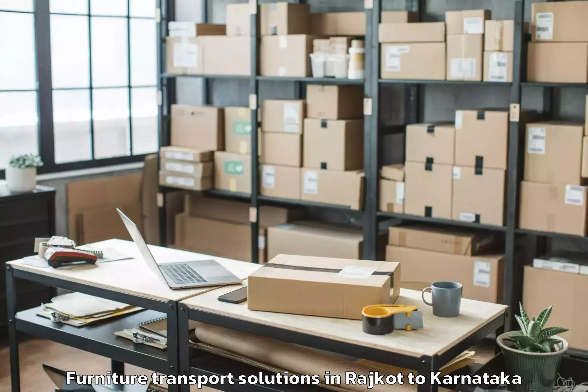 Book Rajkot to Srirangarajapuram Furniture Transport Solutions Online